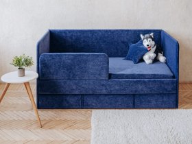 Диван-кровать Happy (синий) в Ачинске - achinsk.mebel-nsk.ru | фото