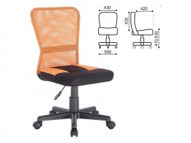 Кресло компактное BRABIX Smart MG-313, без подлокотников, комбинированное, черное/оранжевое в Ачинске - achinsk.mebel-nsk.ru | фото