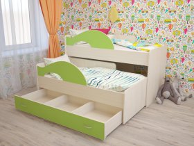 Кровать детская двухуровневая Радуга 80*160 в Ачинске - achinsk.mebel-nsk.ru | фото