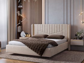 Кровать двуспальная 1,6м Диор (кашемир суфле (велюр)) в Ачинске - achinsk.mebel-nsk.ru | фото