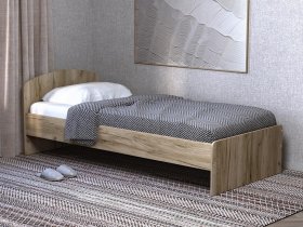 Кровать односпальная 80 с низкой спинкой (дуб крафт серый) в Ачинске - achinsk.mebel-nsk.ru | фото