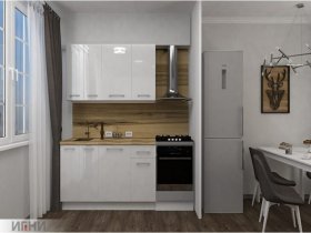 Кухонный гарнитур МДФ Выгодно и точка 1,5 м (белый глянец) в Ачинске - achinsk.mebel-nsk.ru | фото