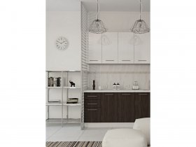 Кухонный гарнитур МДФ Выгодно и точка 1,5 м (белый глянец/ироко) в Ачинске - achinsk.mebel-nsk.ru | фото