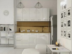 Кухонный гарнитур МДФ Выгодно и точка 2,0 м (белый глянец) в Ачинске - achinsk.mebel-nsk.ru | фото