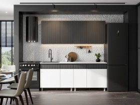 Кухонный гарнитур София (2,0м) (бланж/графит матовый) в Ачинске - achinsk.mebel-nsk.ru | фото