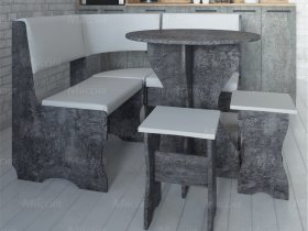 Кухонный уголок Лотос  (цемент темный к/з White) в Ачинске - achinsk.mebel-nsk.ru | фото