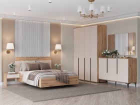 Модульная спальня Сицилия (дуб альпийский/тефия) в Ачинске - achinsk.mebel-nsk.ru | фото
