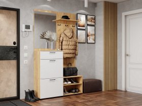 Прихожая Монтана (дуб крафт золотой/белый) в Ачинске - achinsk.mebel-nsk.ru | фото