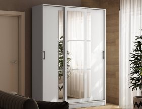 Шкаф-купе 1,6м «Стиль-2» (белый) в Ачинске - achinsk.mebel-nsk.ru | фото