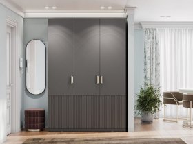 Шкаф трехстворчатый Эккервуд (Нью) (графит) в Ачинске - achinsk.mebel-nsk.ru | фото