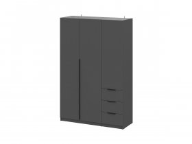 Шкаф трехстворчатый с ящиками ШК-22 (графит) в Ачинске - achinsk.mebel-nsk.ru | фото