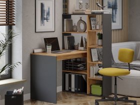 Стол письменный тип 16 (дуб крафт золотой/графит серый) в Ачинске - achinsk.mebel-nsk.ru | фото